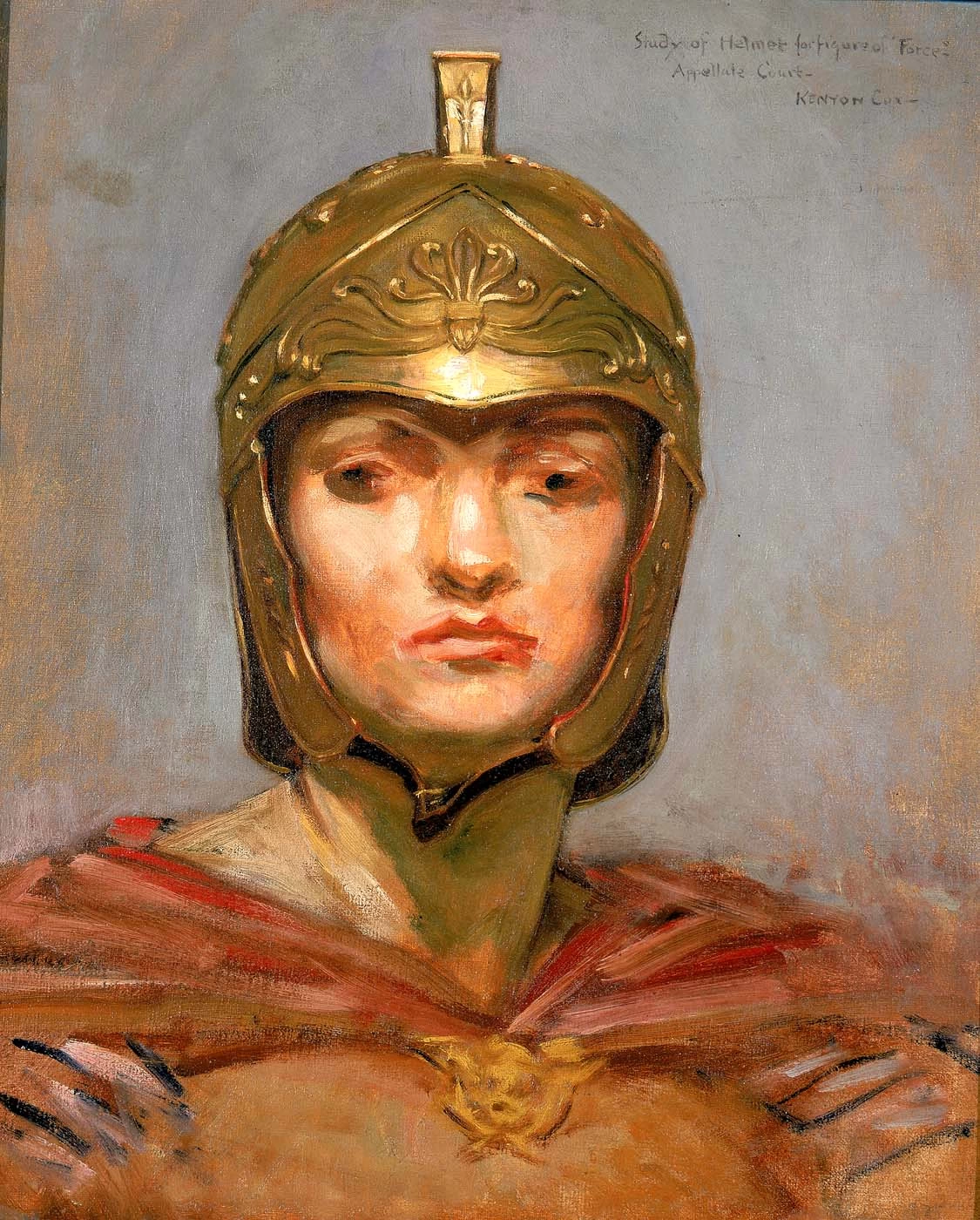 Studio per il murale per l'edificio della Corte d'appello di New York, Statute Law, casco per la figura di Force - Smithsonian American Art Museum